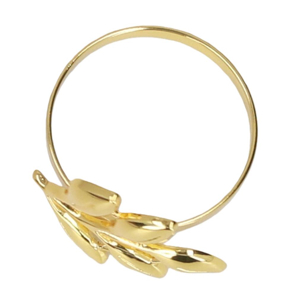 12PCS Metal Napkin Rings Leaf Napkin Ring Holders Metallic Adornment for Table Kitchen Dinner Party Wedding Gold