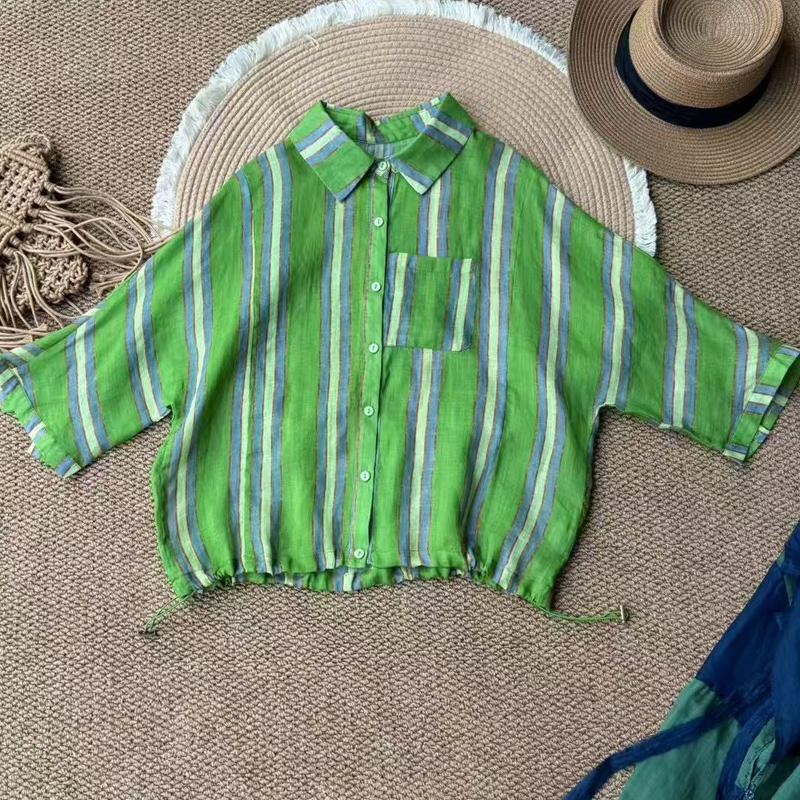 Dimanaf קיץ 2025 נשים מידות גדולות חולצה טי בסיסית וינטג' פסים אוברסייז אופנה קז'ואל טופים חולצות רפויות