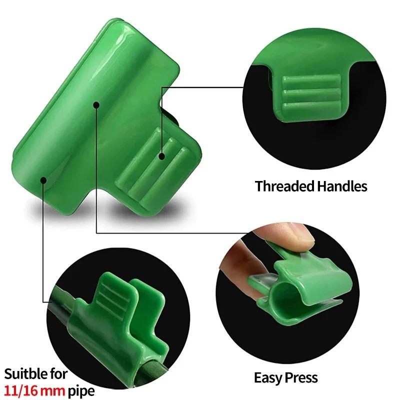 12Pcs Greenhouse Film Clips, Garden Tarpaulin Netting, Tunnel Ring Tube Clips, Greenhouse Row Mulch Shade Frame, Support Planting Tools