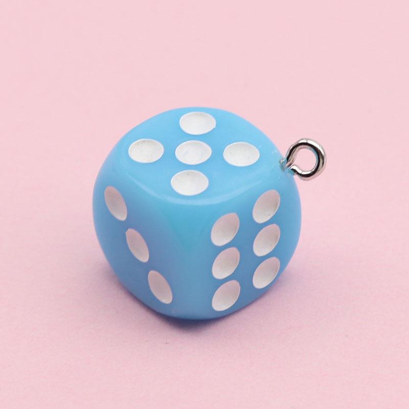 14mm Colorful Acrylic Dice Shaker Pendant Charm for DIY Jewelry