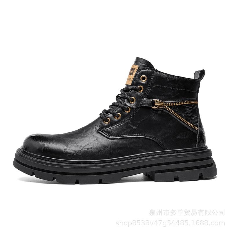 Retro autumn and winter new high-top Martin boots British style thick-soled leather boots outdoor retro short boots