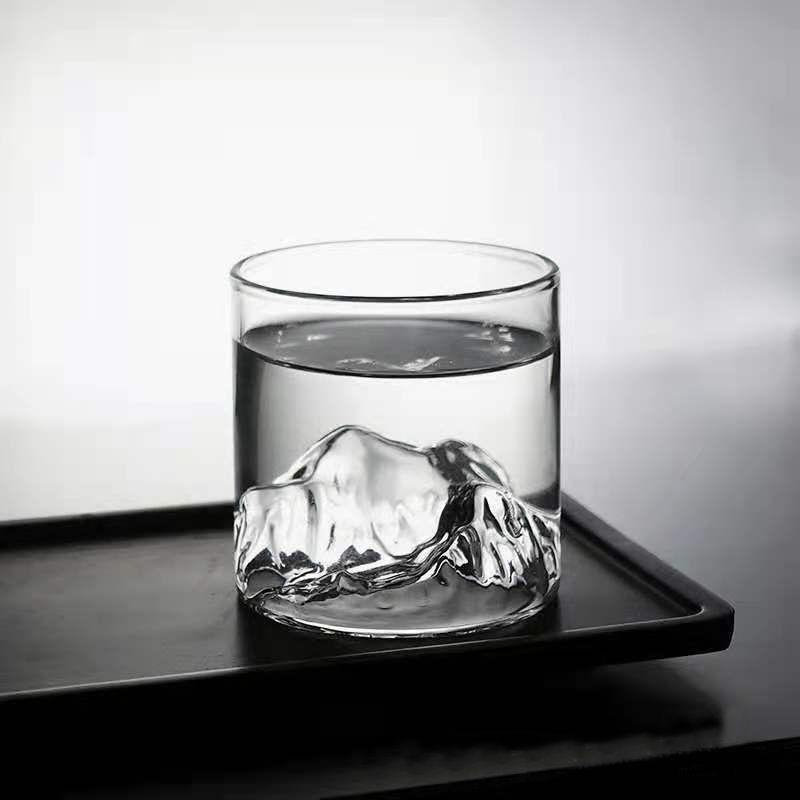 Japanese Style Mountain View Glass High Borosilicate Glass Heat Resistant Cup for Whiskey Coffee Tea Home Office Drinkware