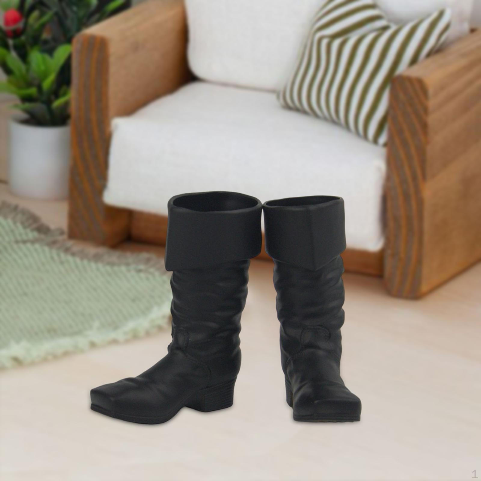 

1/6 Action Figure Shoes Dress up Boots Mini, Casual, Vintage Miniature Models Doll Costume for 12 Style A