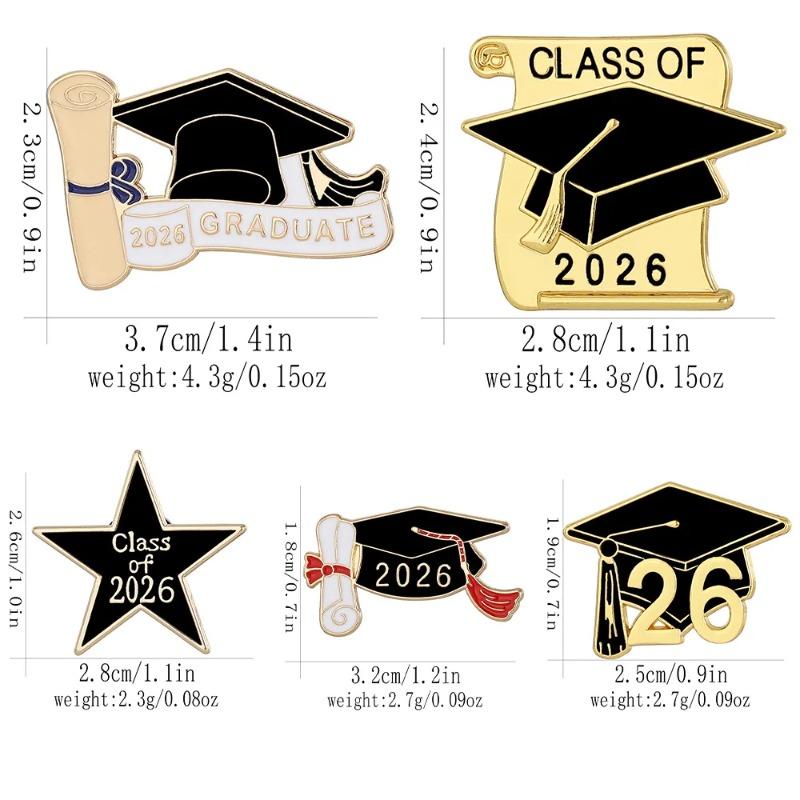 Class of 2026 Graduation Enamel Pin Graduation Cap Brooch Badge for Backpack Clothing Accessories Jewelry Gift Women Men Student