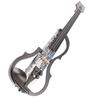Electric Violin 4 4 Full Size Silent Carbon Fibre with Maple Fittings White Letters Pattern Beginners Practice Playing