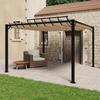 VidaXL Pergola with Louvered Roof Garden Gazebo Outdoor Pavilion Reception Tent Terrace 3x3 M Taupe Fabric 313925