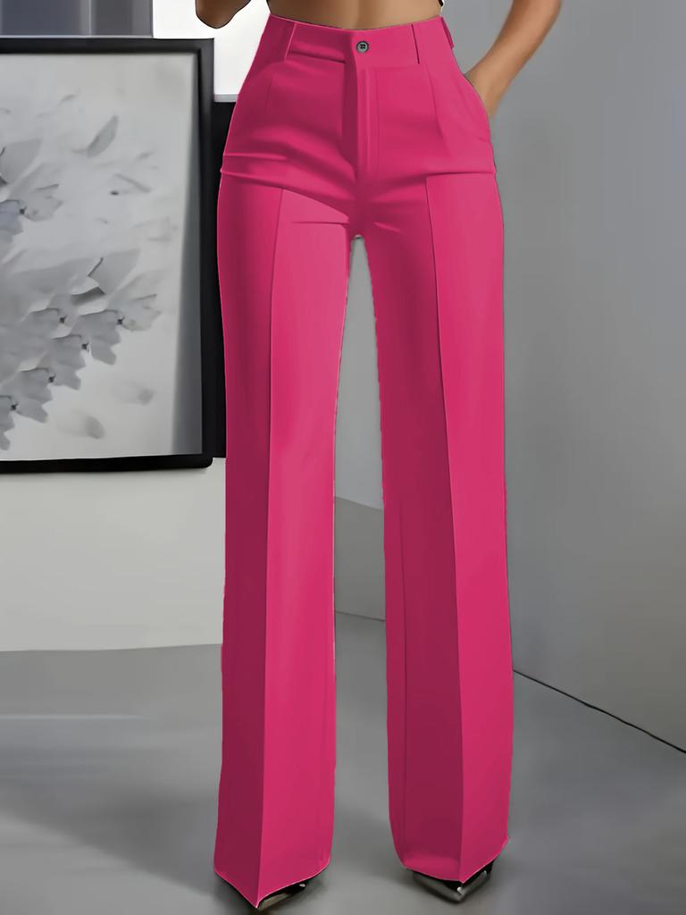 Women's Pants New High Waist Dropped Waist Straight Leg Simple Business Casual Trousers for Women Wide Leg