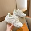 Leather Thick-soled Inner Height-increasing Lace Training Shoes for Women's 2025 Spring and Summer New Pearl Retro Silver Casual Forrest Gump Shoes