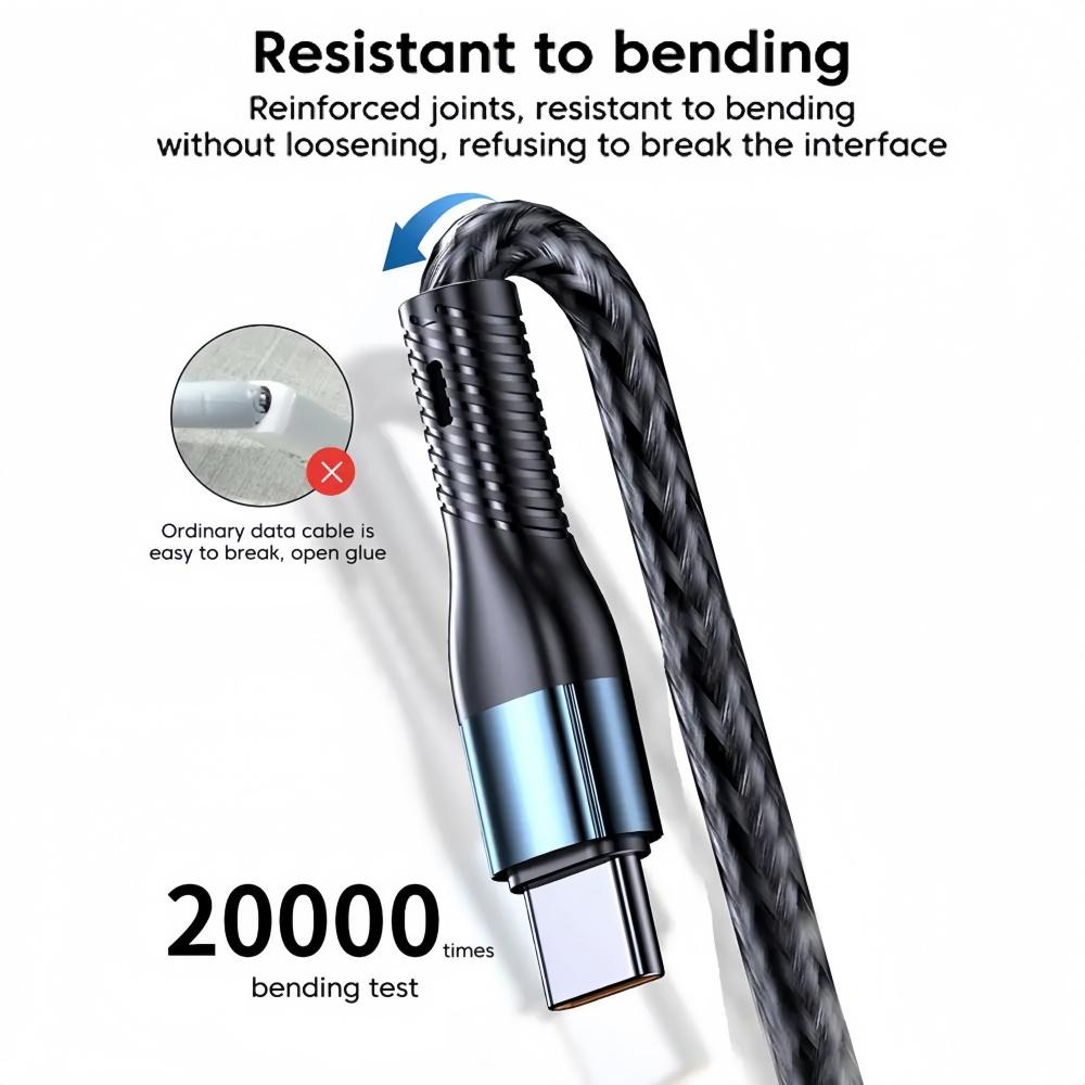 120W 6A 3 in 1 USB Type C Cable Fast Charge Phone Charger Data Cord For iPhone Samsung Xiaomi Huawei Quick Charge Micro USB Wire