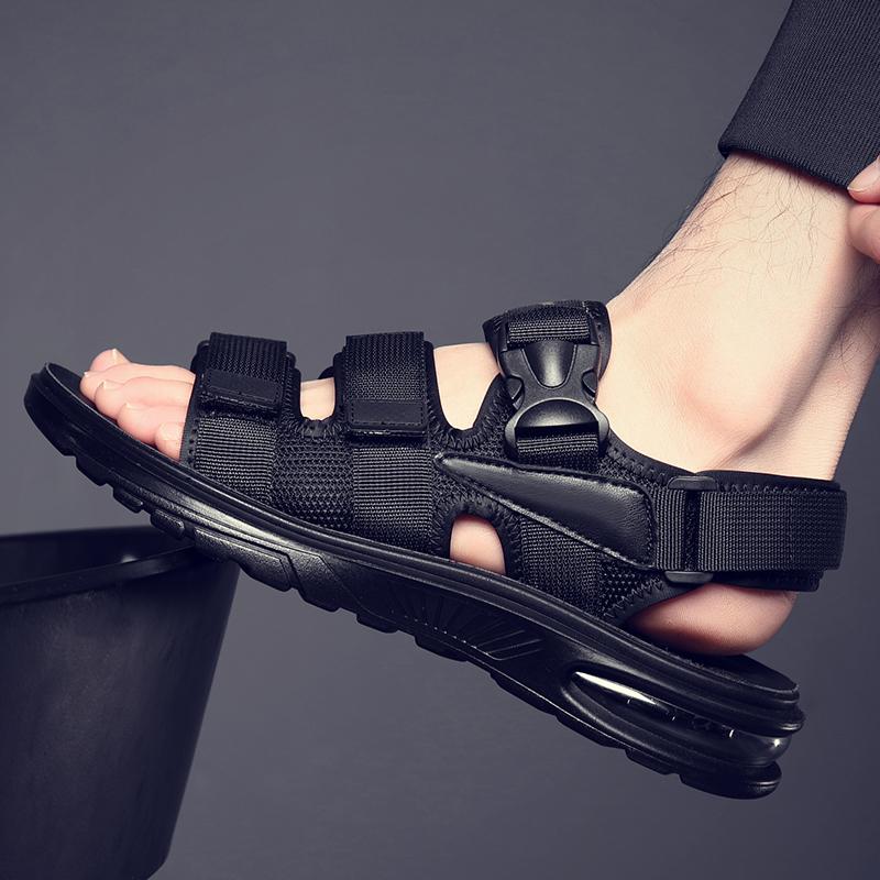 Fashion 2025 New Design Men Rome Sandals Leather Fashion Sandals Black Men Summer Shoes Comfortable Cushion Soft Gladiator Sandals
