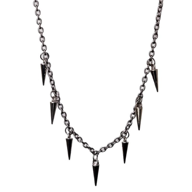 Cold wind rivet fringed necklace male trendy hip-hop niche design female light luxury high-end clavicle chain stainless steel chain