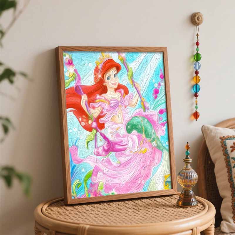 Disney Ariel oil painting kit digital painting art handmade diy home room decorations