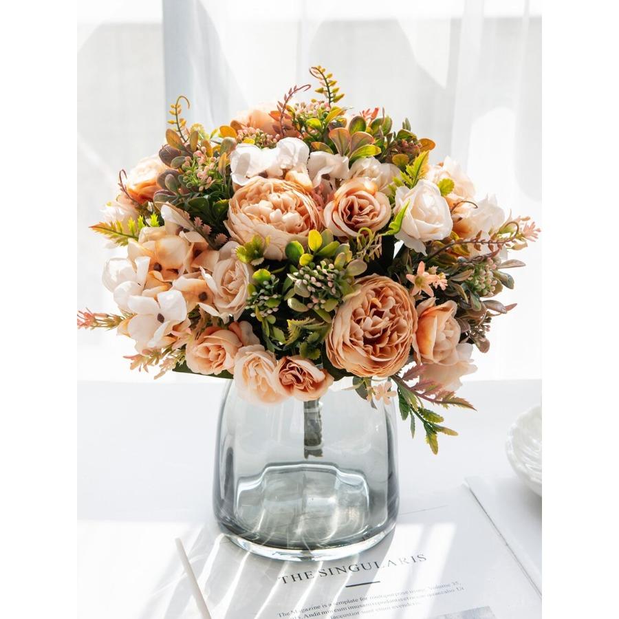 Umělé pivoňkové mix květiny pro svatební dekoraci, svatební kytici, výzdobu třídy, domácí vázu, zahradu, párty, narozeninovou událost, Valentýna