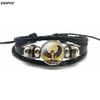Anubis Scarab Layered Black Leather Bracelet