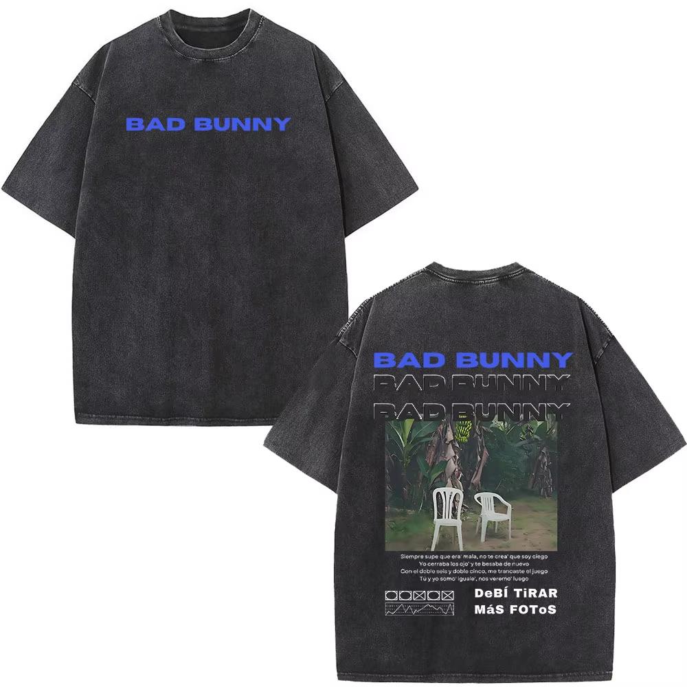Washed Vintage Bad Bunny DTMF Residencia En El Choli Merch TShirts Debi Tirar Mas Fotos Tshirt Mens Hip Hop Oversized Tshirts