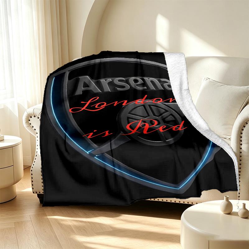 Arsenal F.C Pattern Blanket for Home Decoration, Bed, Sofa, Car Travel, Camping, Suitable for All Seasons, Birthday Christmas Gift