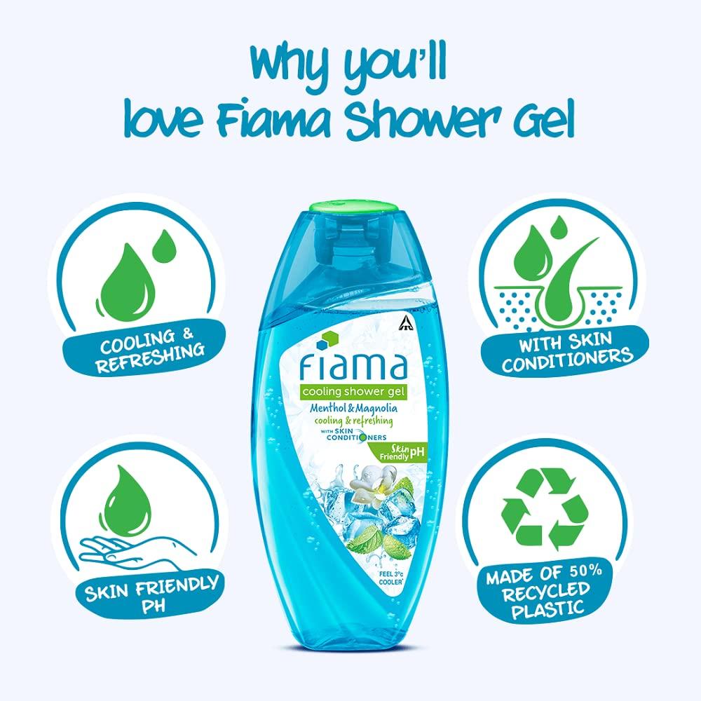 Fiama Cooling Shower Gel Menthol & Magnolia 250 ml Single Bottle Refreshing Skin Hydration