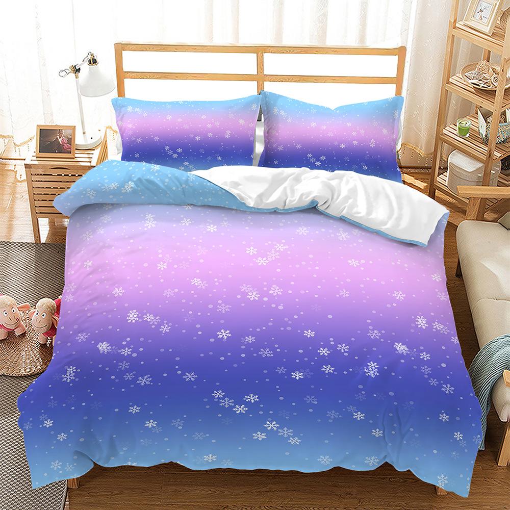 Bed Three-Piece Color Gradual Change Series Starry Sky Butterfly 3D Digital Printing Kit