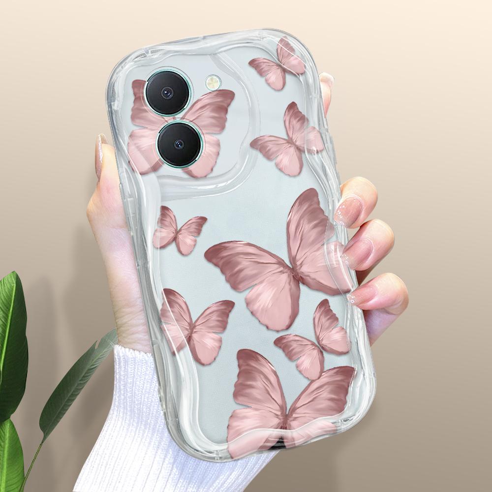 Cute Cartoon Pattern Cream Texture Casing Wavy Edge Soft Silicone Cover Phone Case for Vivo