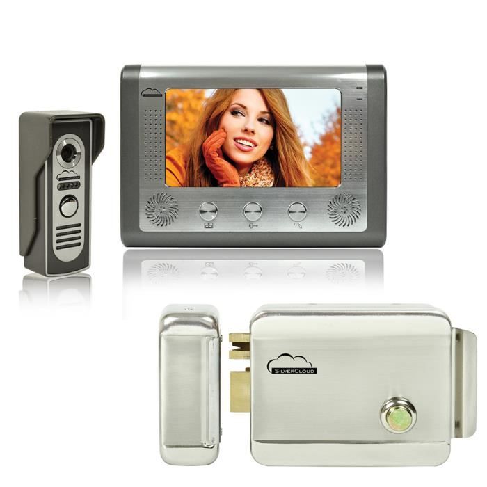 silvercloud house 715 video intercom kit with 7 inch lcd display and silvercloud yr300 electromagnetic yala