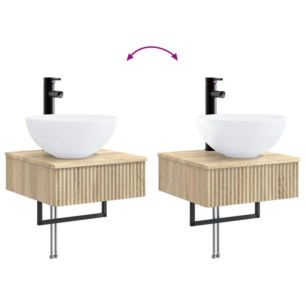 5 Piece Bathroom Cabinet Set Sonoma Oak 40 x 10.5 x 60.5 cm