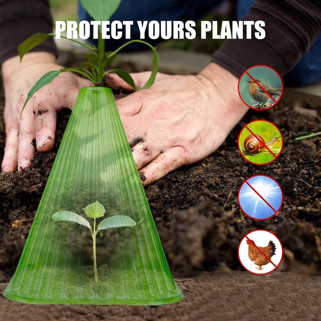Plant Covers with Ventilation Top Garden Cloches Plant Bell Cover Sunscreen for Seed Plants Flower