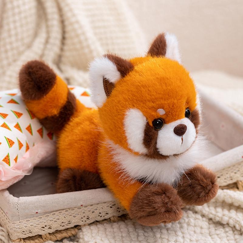 20/30cm Fluffy and Cute Simulation Lying-Down Small Animal Plush Toy Red Panda Fox Border Collie Dog Plushies Soft Toys