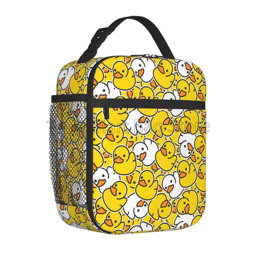 Borsa Pranzo Paperella di Gomma Gialla Cartoni Animati Anatre Riutilizzabile Borsa Termica Portapranzo per Lavoro Scuola Picnic Viaggio