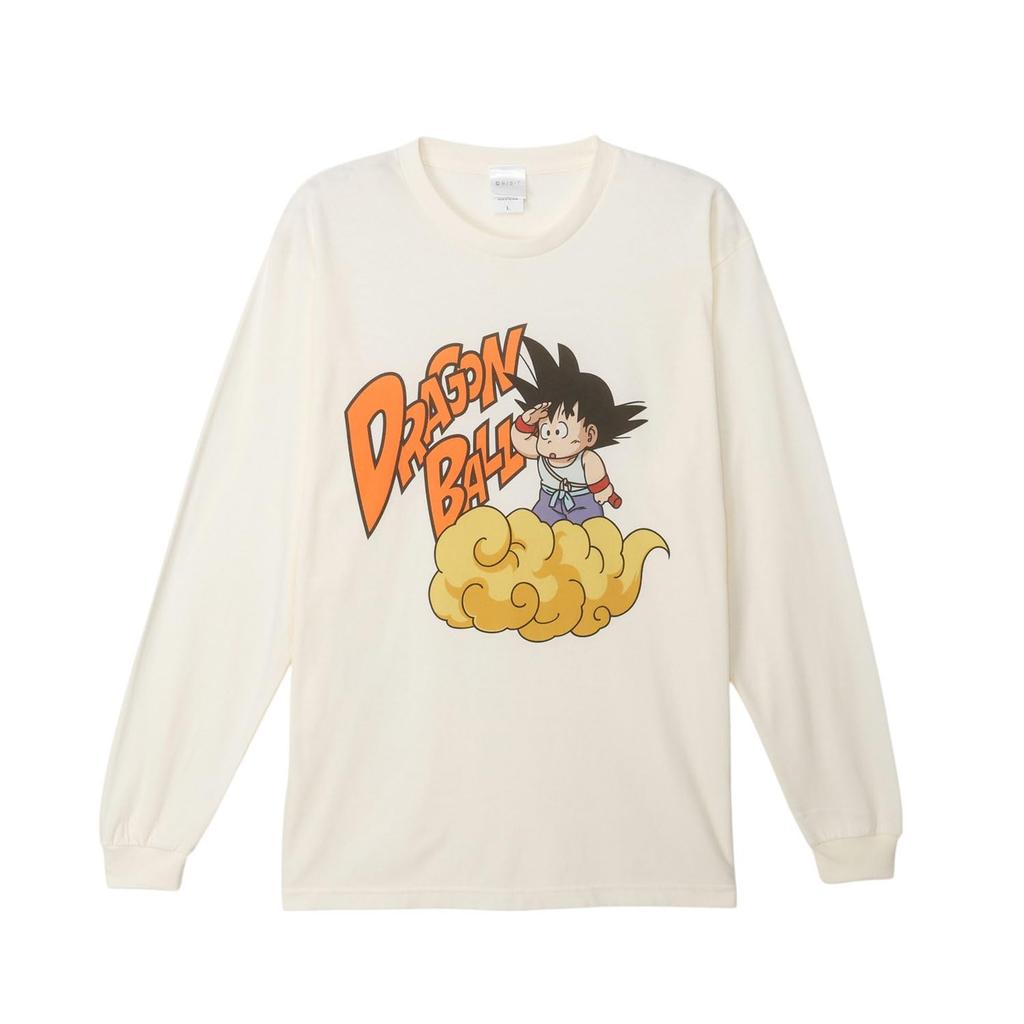 Small Planet Dragon Ball Long Sleeve T-Shirt, Goku with Cloud, Size L