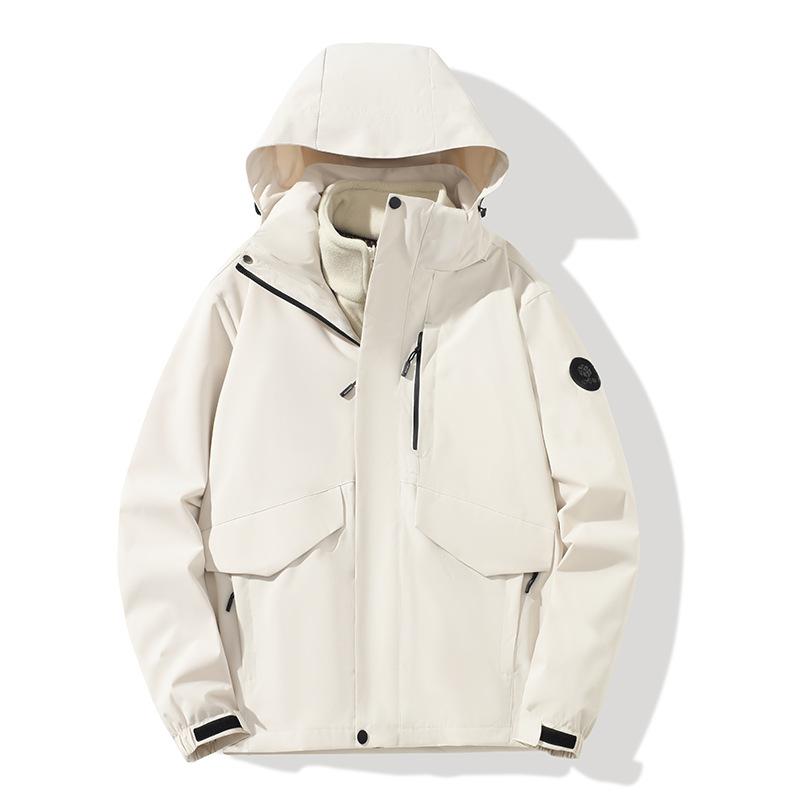 Outdoor Jacket for Women, Three-in-one Removable Graphene Liner, Autumn and Winter Windproof and Waterproof Mountaineering Jacket for Men