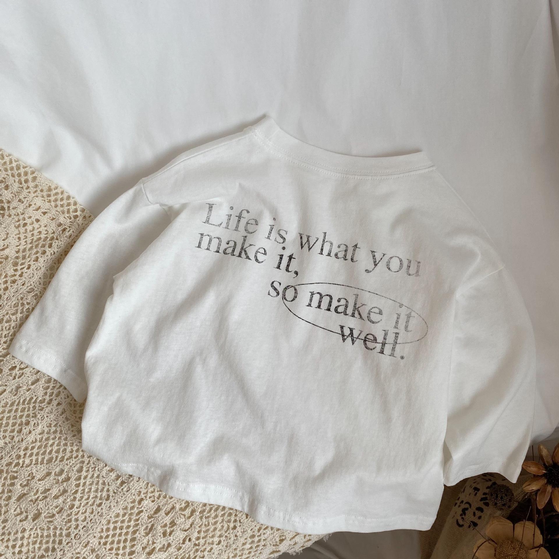 

GL-Kids Корейская весенняя унисекс-стираемая приятная для кожи футболка с длинным рукавом для детей 130cm белый