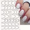 Nail Art Sticker, French Lines Gradual Change Smile Simple Nail Watermark Sticker Set