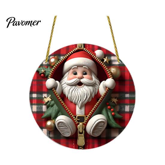 Indoor Holiday Home Ornaments Double-sided Acrylic Christmas Hanging Ornaments, Xmas Cartoon Snowman/Penguin/Gingerbread Man/Santa Claus Lightweight