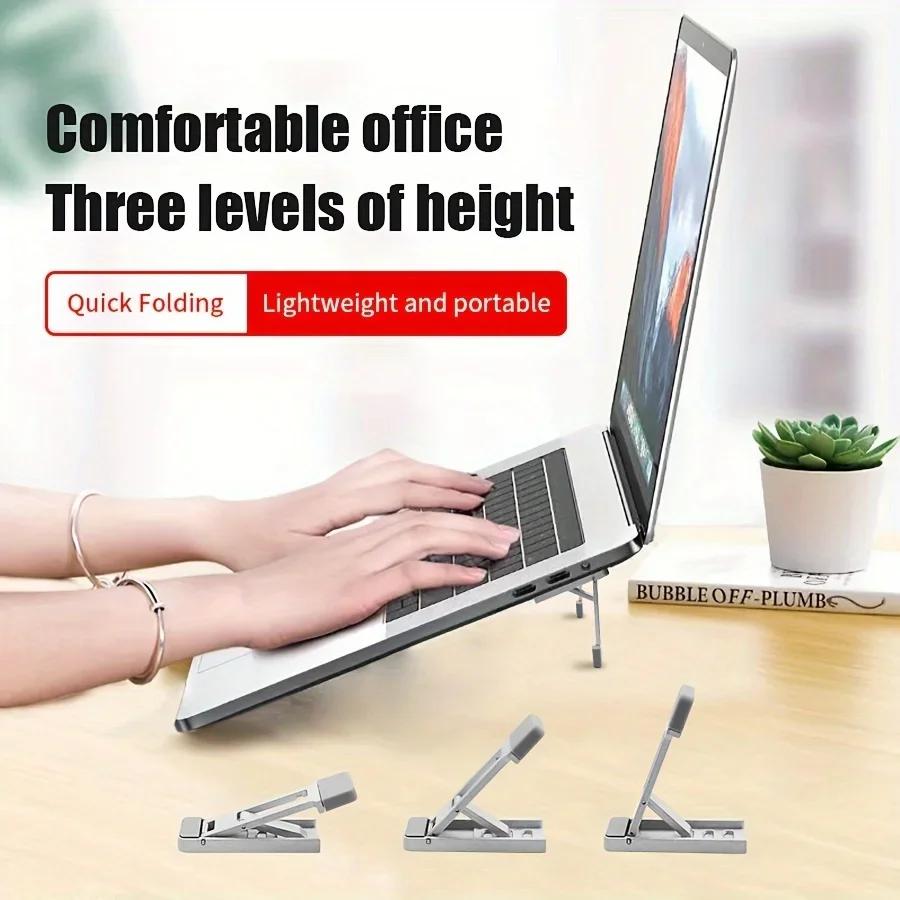 Upgrade {3-speed adjustable} Laptop Stand&Phone Stand Aluminum Foldable Portable Cell Phone Mini Stand Compatible with MacBook