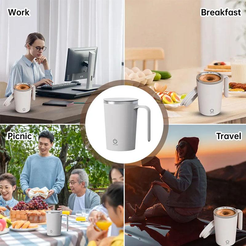 Automatic Stirring Coffee Cup Kitchen Mixing Coffee Mug Rechargeable Magnetic Stirring Cup Multipurpose Mixing Cup Drinking Tool