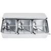 With Lids Stainless Steel Seasoning Box 3 Compartment Condiment Container Box  For Restaurant