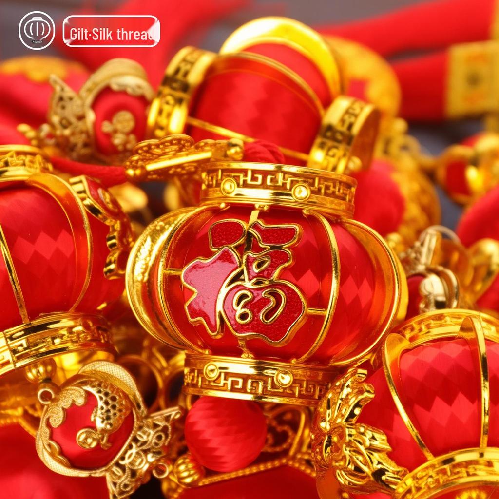 2026 Year of the Horse Red Lantern Ornaments for New Year and Housewarming Decorations, Featuring 'Fu' Spring Festival Pendants