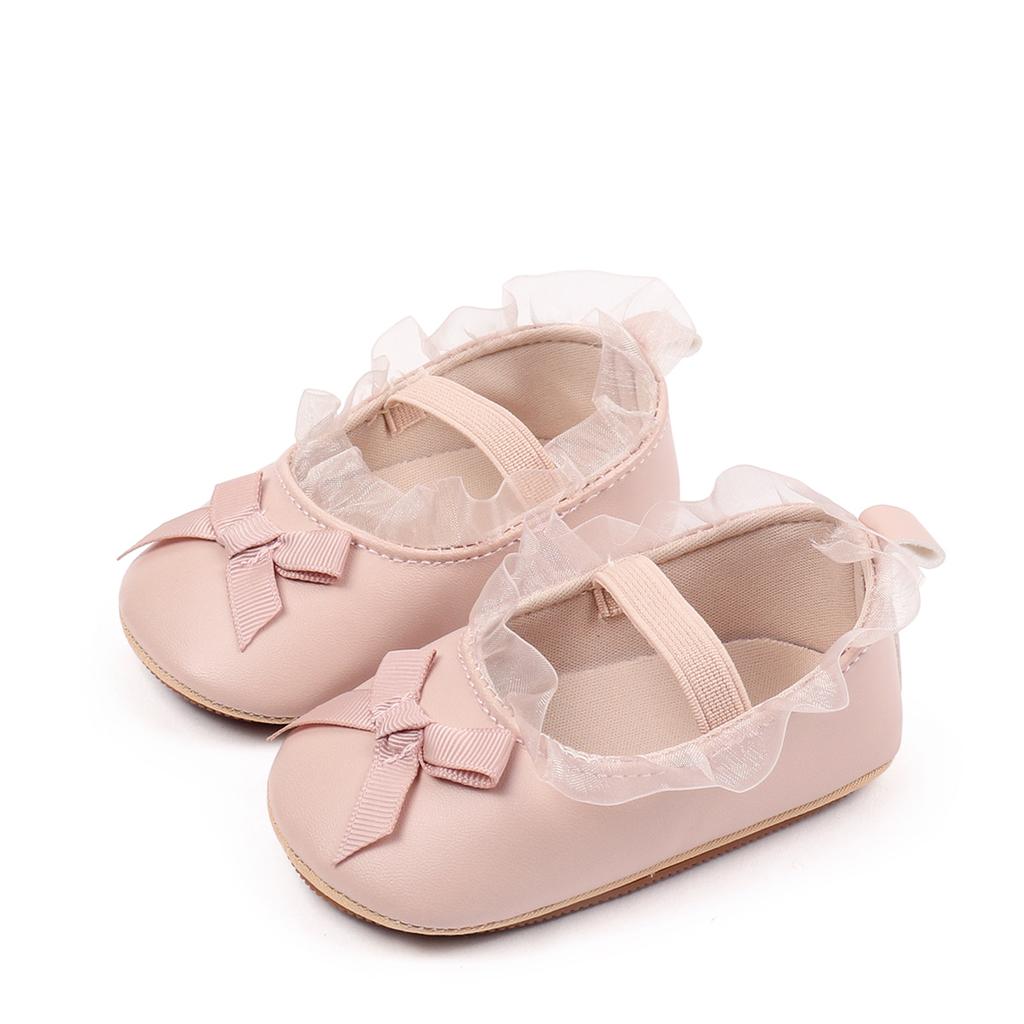 Citgeett Autumn Infant Baby Girls Princess Shoes Soft PU Leather Bow Non-slip Bottom First Walker Shoes Toddler Shoes