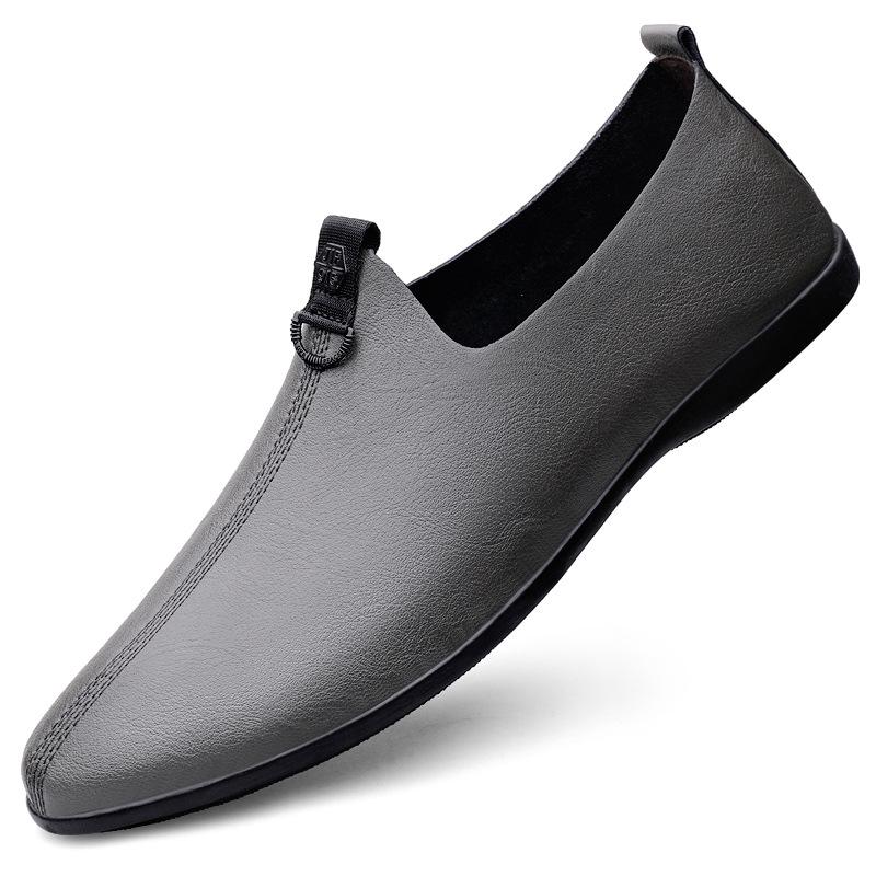 Men's Genuine Leather Lightweight Casual Driving Loafers - Comfortable Slip-on Business Shoes