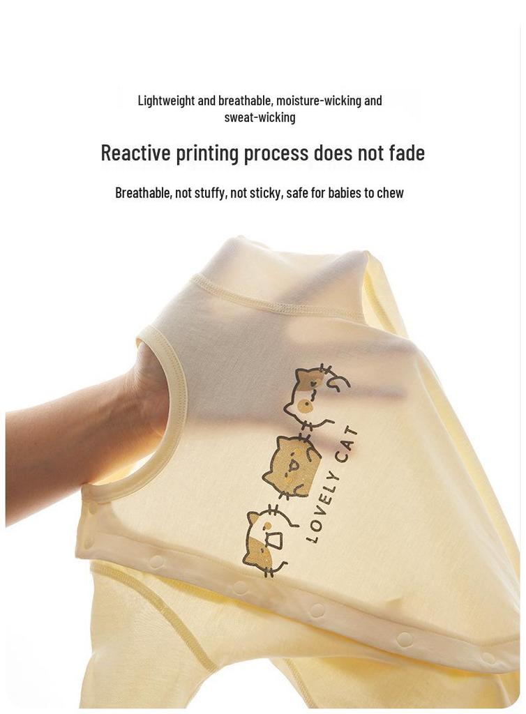 7A Antibacterial Double-Layer Long-Sleeve Baby Romper - Boneless Pure Cotton Pajamas for Spring & Autumn