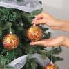 Christmas Tree Baubles, 9-Piece Colorful Plastic Sequined Sphere Decoration for Holiday Tree, Windowsills, Wreaths, Party Backdrops