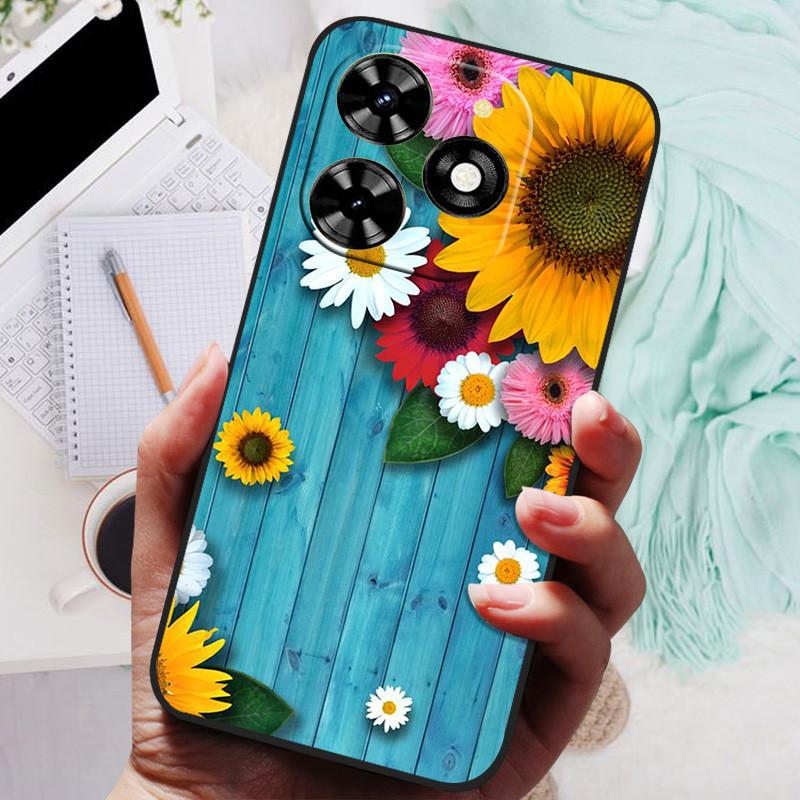 For Tecno Spark 20 Pro Case Black Silicone Bumper Wolf Lions Soft TPU Covers for Tecno Spark 20C 20 Funda Coque Spark20 KJ5