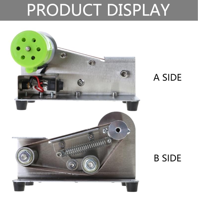 Mini Belt Sander 7 Adjustable Speed Electric Sharpener 15 Degree Belt Grinder Power Belt Sander for Metal Working