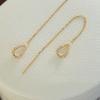 New Fashion Drop Ear Line Long Gold Silver Color Hanging Earrings for Women Crystal Tassel Earring Ear Accessories Jewelry Gifts