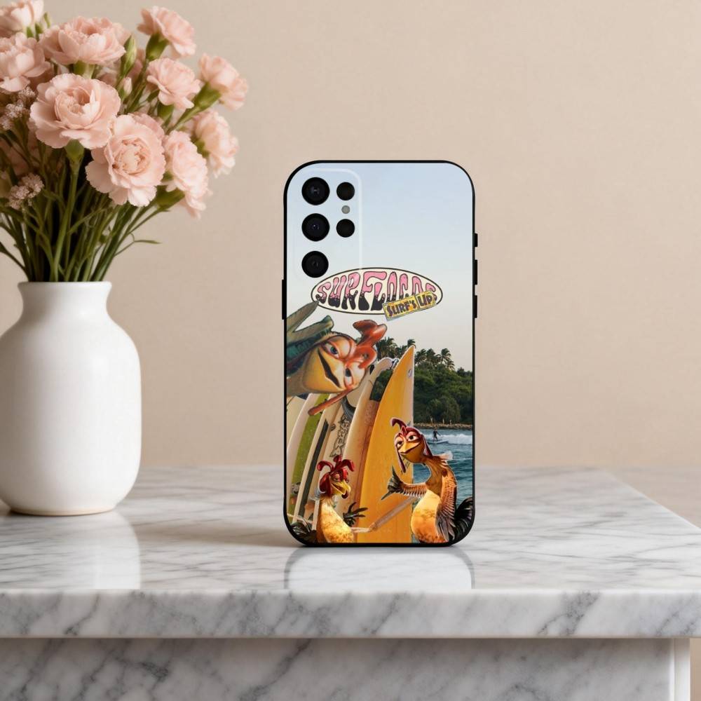 FUNNY C-Chicken-N J-Joe S-Surf Phone Case For Samsung S25,24,23,22,30,21,10,9,Ultra,Plus,Lite,FE,4,5 G Soft Black Case Samsung S20ULTRA5G