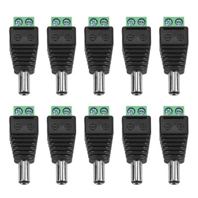 10 Stück DC Strom Stecker Buchse Klemmenadapter Stecker für CCTV Kamera 5,5*2,1mm