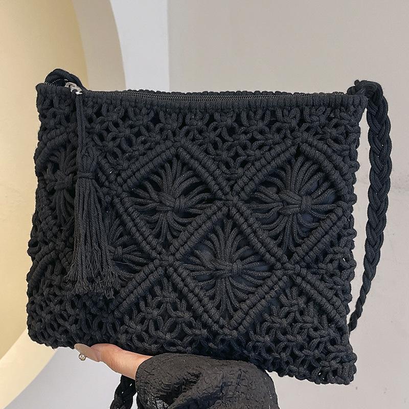 Tassel-woven Shoulder Crossbody Bag for Women, A Casual Handbag