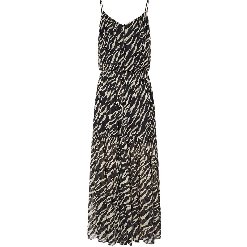 

MO&Co. Макси-платье-комбинация из крепового шифона с тигровым принтом S