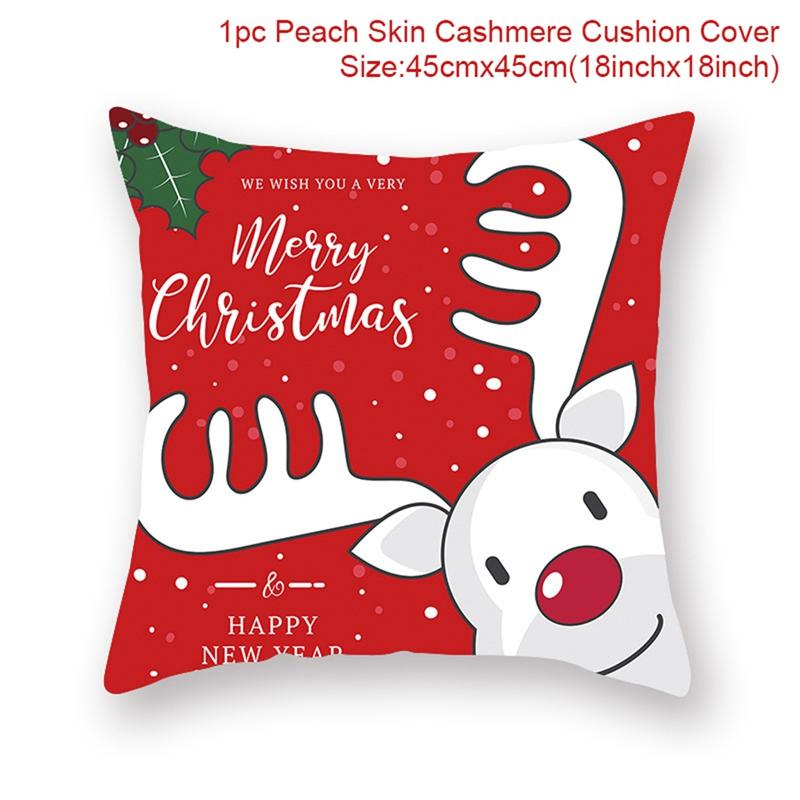 Christmas Cushion Cover  Decoration Home Santa  Decorations  Gift Navidad Happy New Year 2022