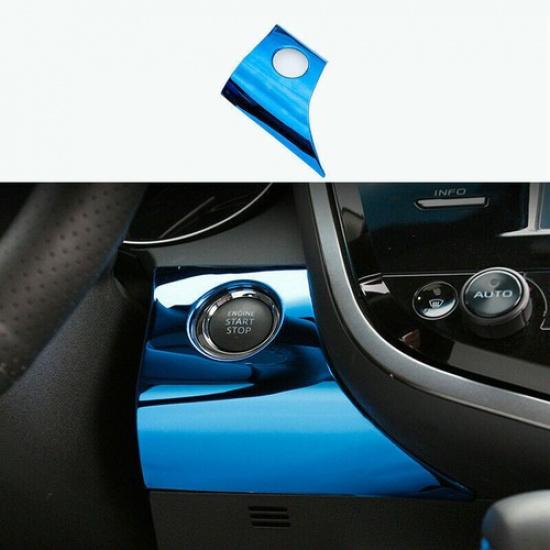 Blue Titanium Ignition Switch Start Button Panel Trim For 2018- Toyota Camry